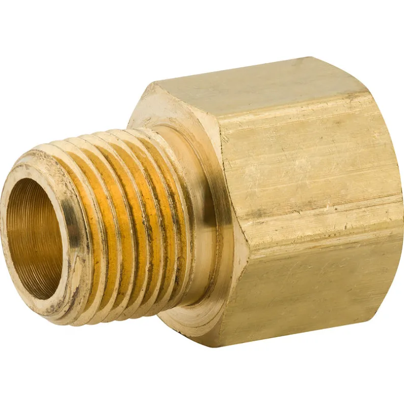 Adapter, Brass, 3/8 NPTM, 3/8 NPTF, Bag of 1