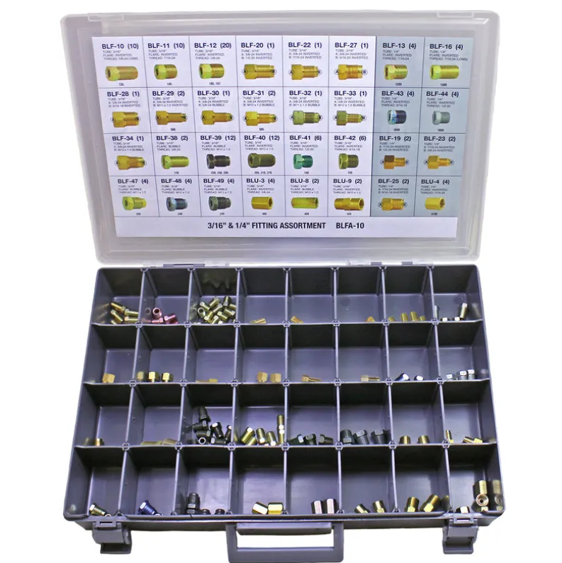 3/16 and 1/4 Tube Nut, Union, Adapter Fitting Assortment, 32 SKU
