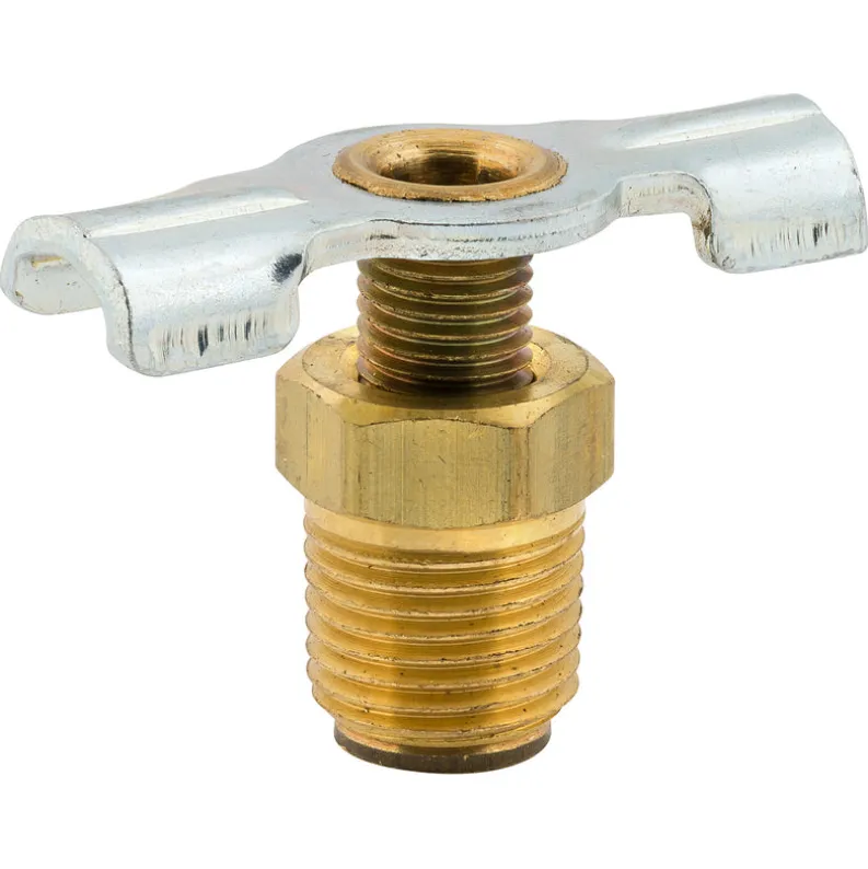 Bib Drain Cock, Brass, 1/8" NPTM, Bag of 1