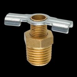 Brass Back Seating Drain Cock, Male (1/4 NPT)