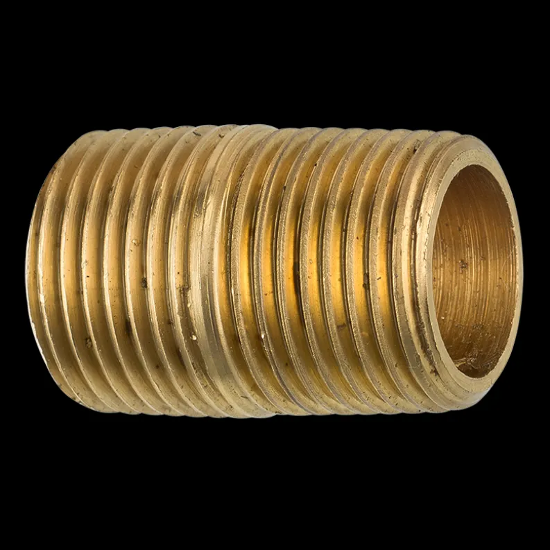 Brass Close Nipple, 1 Length, Male (3/8-18 NPT)