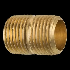 Brass Close Nipple, 1-1/8 Length, Male (1/2-14 NPT)