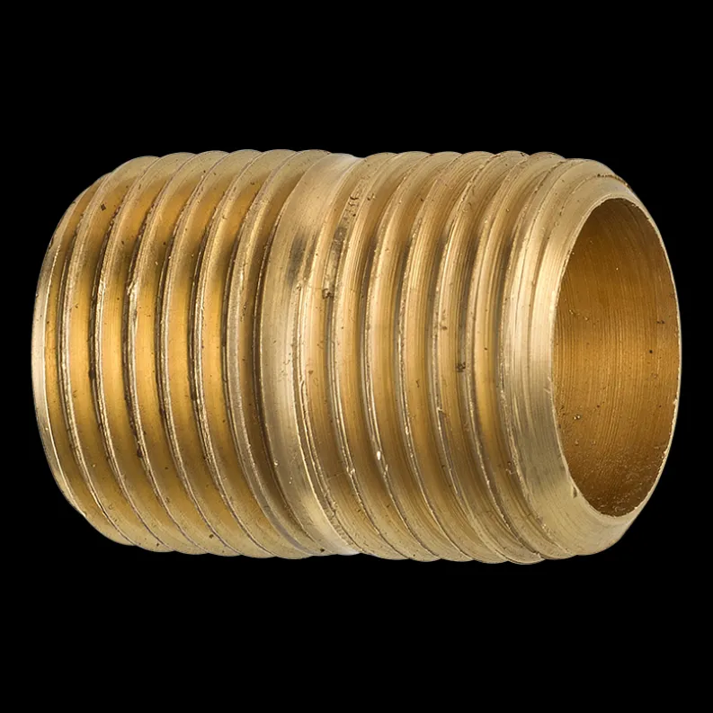 Brass Close Nipple, 1-1/8 Length, Male (1/2-14 NPT)
