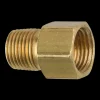 Brass Connector, Female (7/16-24 Inverted), Male (1/8-27 NPT)
