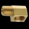 Brass Elbow, Female (7/16-24 Inverted), Male (1/8-27 NPT)