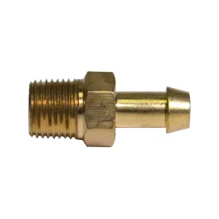 Brass Fuel Connector, 1/4" Hose, Male (1/8-27 NPT)
