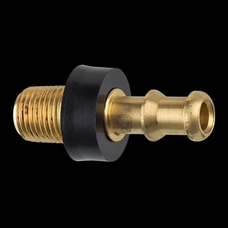 Brass Push-On Hose Fitting, 1/4 Hose, Male (1/8-27 NPT)