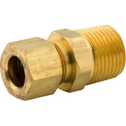 Connector Compression, Brass, 3/8" (3/8 NPTM), Bag of 1