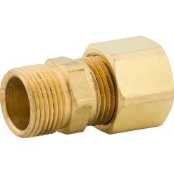 Connector Compression, Brass, 1/2" (3/8 NPTM), Bag of 1