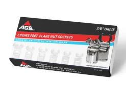 Crows Feet Adjustable Flare Nut Sockets, 3/8" Drive, 6 Piece SAE Set