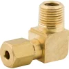 Elbow Connector Compression, Brass, 1/8" (1/8 NPTM), Bag of 1