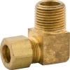 Elbow Connector Compression, Brass, 3/8" (3/8 NPTM), Bag of 1