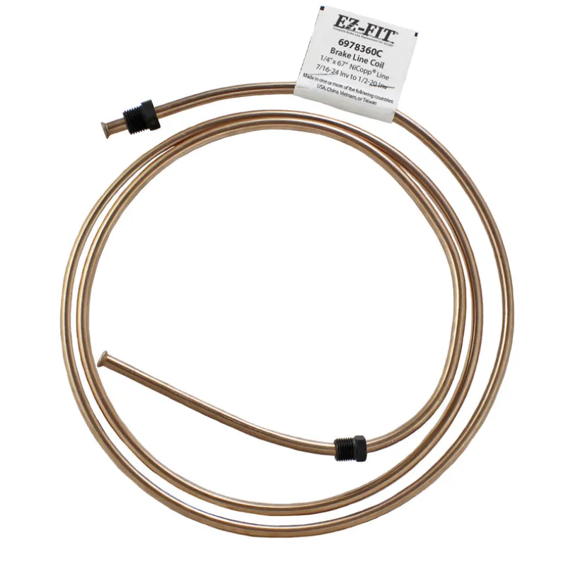 EZ-Fit Nickel Copper Brake Line - 1/4" x 67", (7/16-24 I)(1/2-20 I)