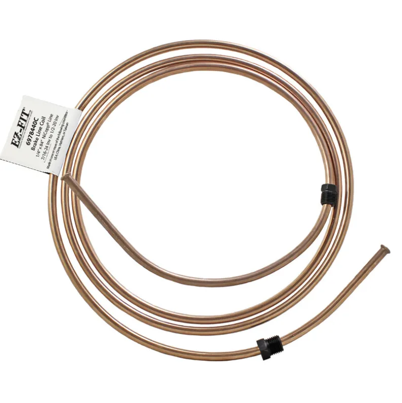 EZ-Fit Nickel Copper Brake Line - 1/4" x 84", (7/16-24 I)(1/2-20 I)