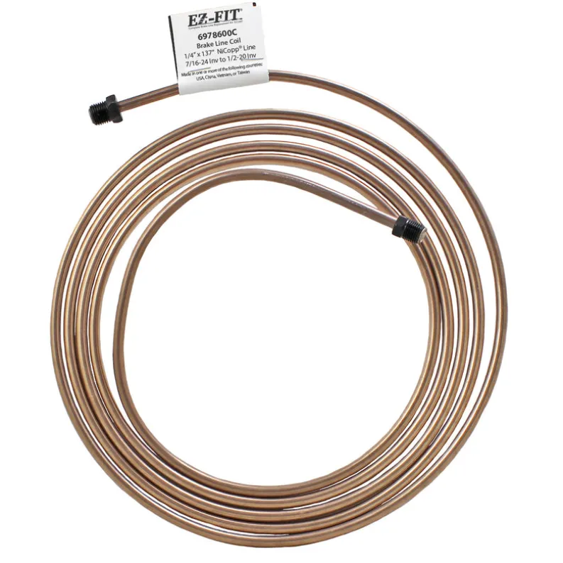 EZ-Fit Nickel Copper Brake Line - 1/4" x 137", (7/16-24 I)(1/2-20 I)