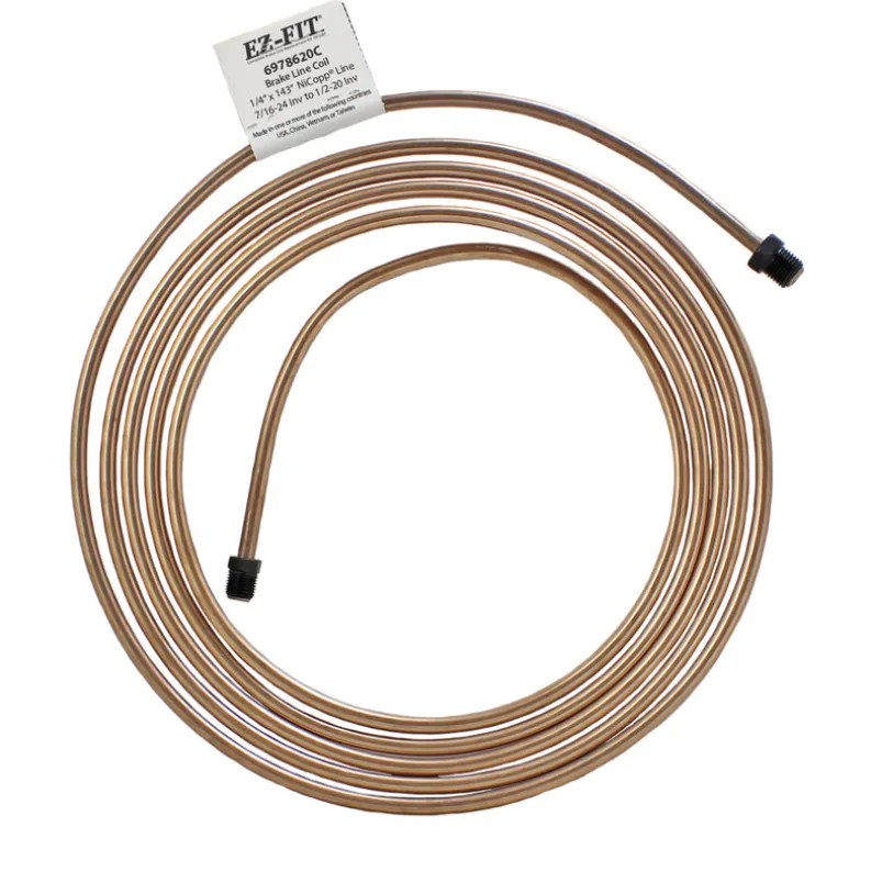 EZ-Fit Nickel Copper Brake Line - 1/4" x 143", (7/16-24 I)(1/2-20 I)