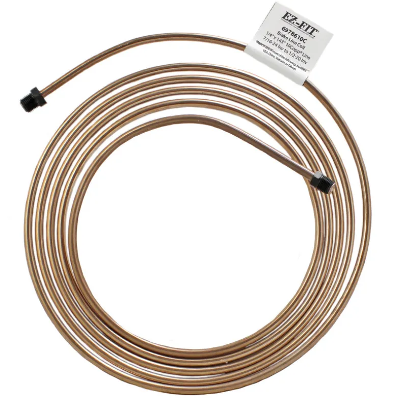EZ-Fit Nickel Copper Brake Line - 1/4" x 141", (7/16-24 I)(1/2-20 I)