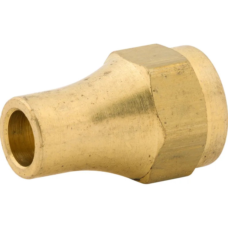 Female Long Nut, Brass, 1/4 (7/16-20 SAE), Bag of 1