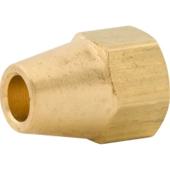 Female Short Nut, Brass, 3/16" (3/8-24 SAE), Bag of 1
