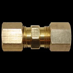 Fuel Line Compression Union - 5/16" Steel to 5/16" Nylon - 2 per Bag