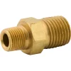 Hex Nipple, Brass, 1/4 NPTM, 1/8 NPTM, Bag of 1