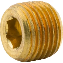 Hex Plug, Br, 3/16H (1/8 NPTM), Bag of 1