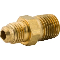 Male Connector, Brass, M(7/16-20 SAE), M(1/4 NPT),Bag of 1