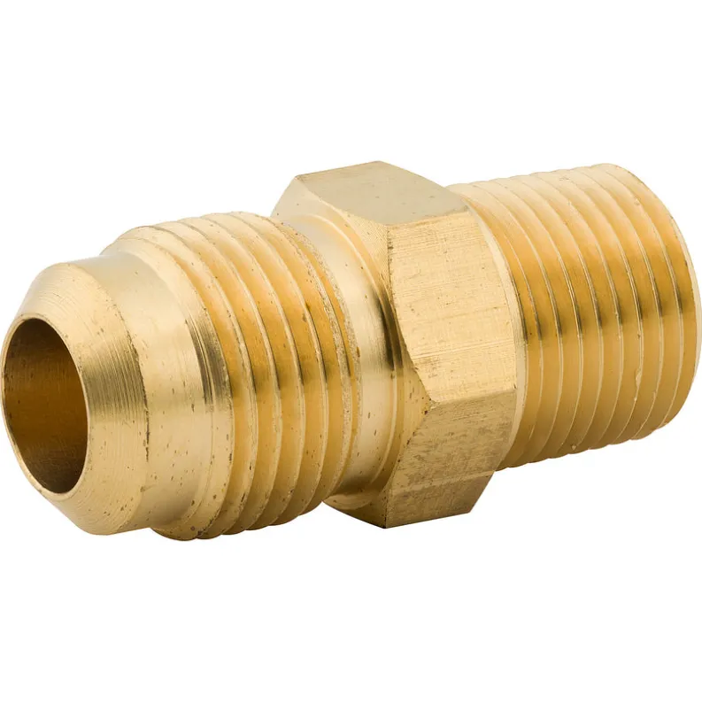 Male Connector, Brass, M(1/2-20 SAE), M(3/8 NPT),Bag of 1