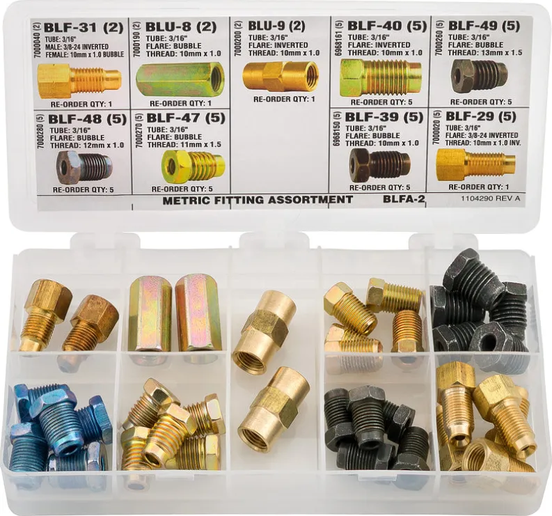 Metric Tube Nut, Union, Adapter Fitting Assortment, 9 SKU, BLFA-2
