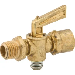 1/4" NPTM Brass Shutoff Drain Cock, Male/Female