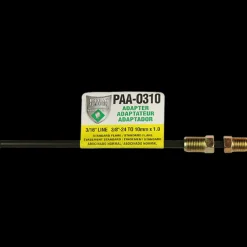 PVF Steel Brake Line Adapter, 3/16" x 8" (3/8-24 Inverted)(M10x1.0 Inverted)