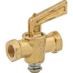 Shutoff Drain Cock Double Female, Brass, 1/8" NPTM, Bag of 1