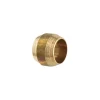 Sleeve Compression, Brass, 1/4", Bag of 10