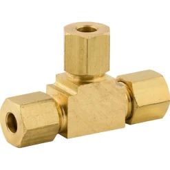Union Tee Compression, Brass, 3/16", Bag of 1